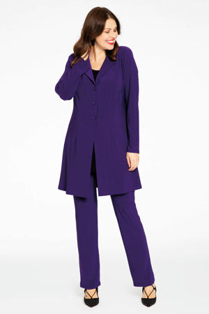 straight fit broek van travelstof DOLCE paars