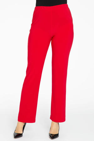 straight fit broek van travelstof DOLCE rood