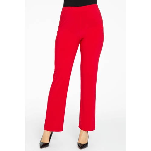 YOEK straight fit broek van travelstof DOLCE rood afbeelding