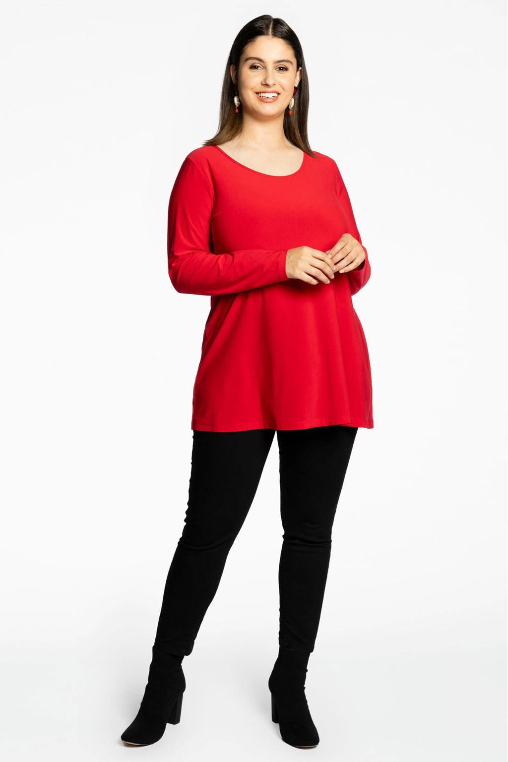 YOEK longsleeve van travelstof DOLCE rood