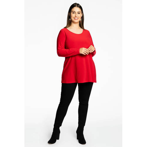 YOEK longsleeve van travelstof DOLCE rood afbeelding