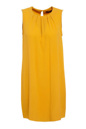 jurk met plooien oker