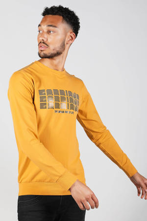 sweater met logo mustard yellow