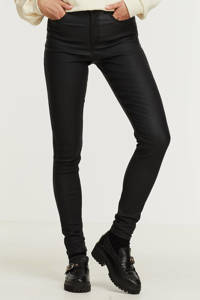 anytime coated skinny broek zwart, Zwart