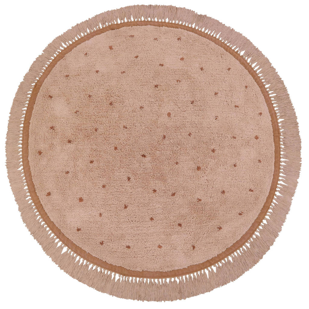Tapis Petit kindervloerkleed Juul dot  (130x130 cm), Roze