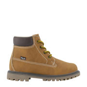 thumbnail: Bruine jongens Fila veterboots van imitatieleer/voering: fleece met rits- en vetersluiting en effen