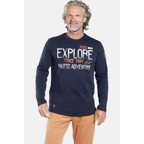 Jan Vanderstorm longsleeve ELION Plus Size donkerblauw afbeelding