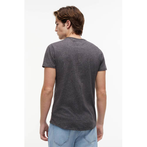 Tommy Jeans slim fit T-shirt Jaspe met katoen black mel√©e afbeelding