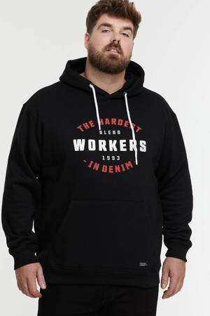 hoodie Plus Size met tekst 194007 black