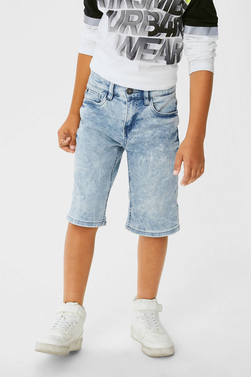 C&A The Denim slim fit jeans bermuda lichtblauw