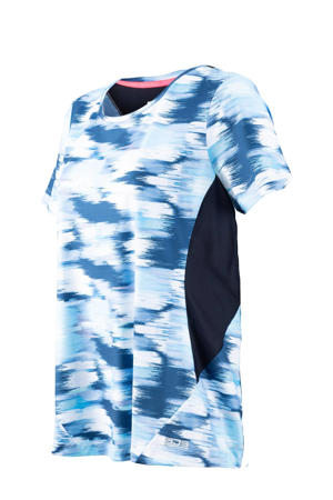 Plus Size sport T-shirt Bente Plus blauw/wit/donkerblauw