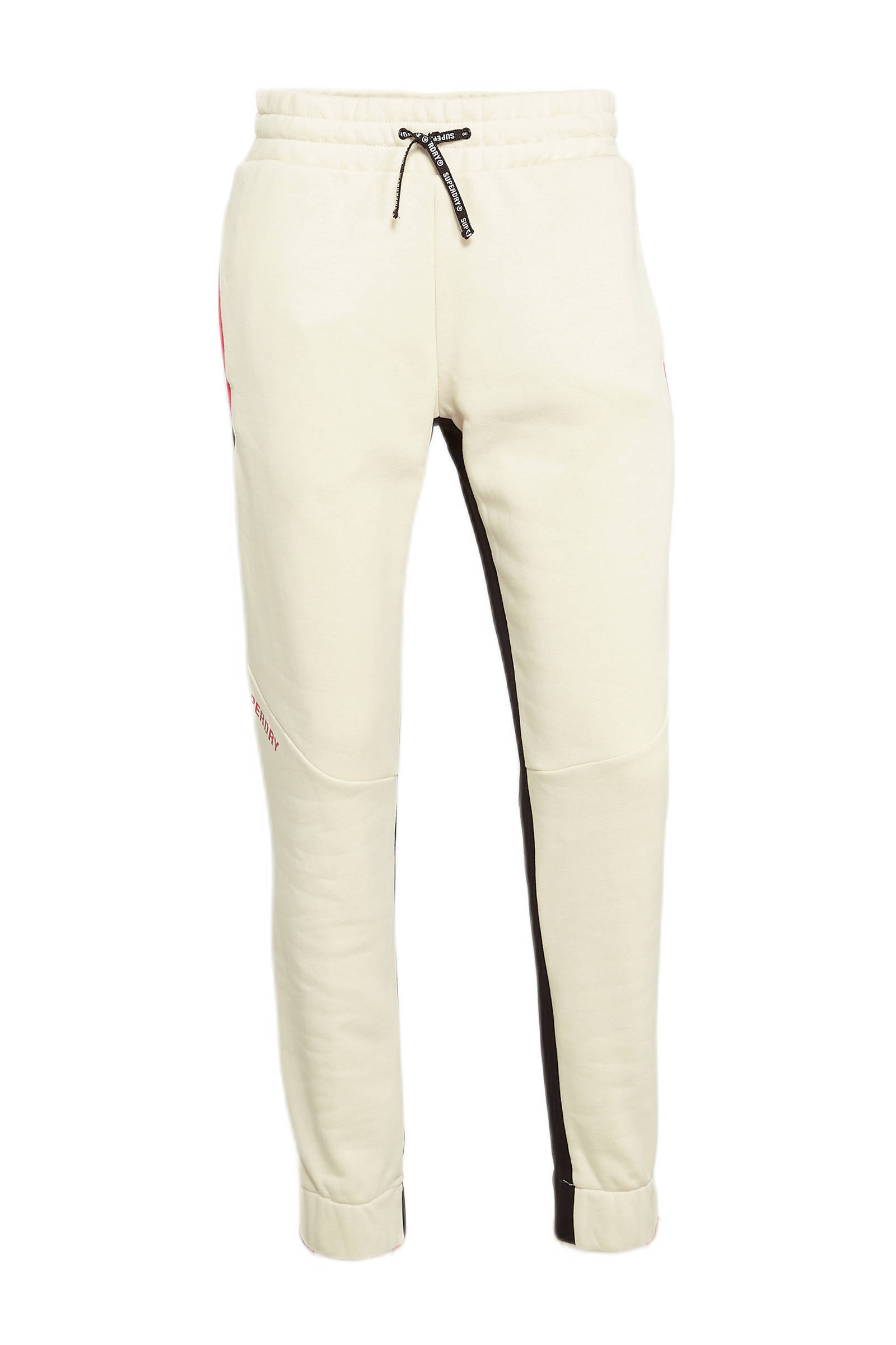 Superdry Sport joggingbroek lichtbeige | wehkamp