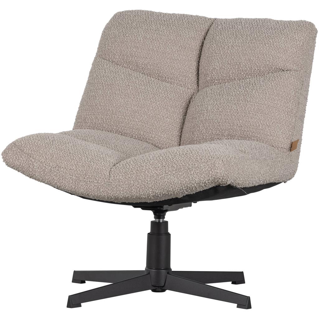 WOOOD WOOOD Vinny Draaifauteuil - Bouclé - Zand - 80x75x75