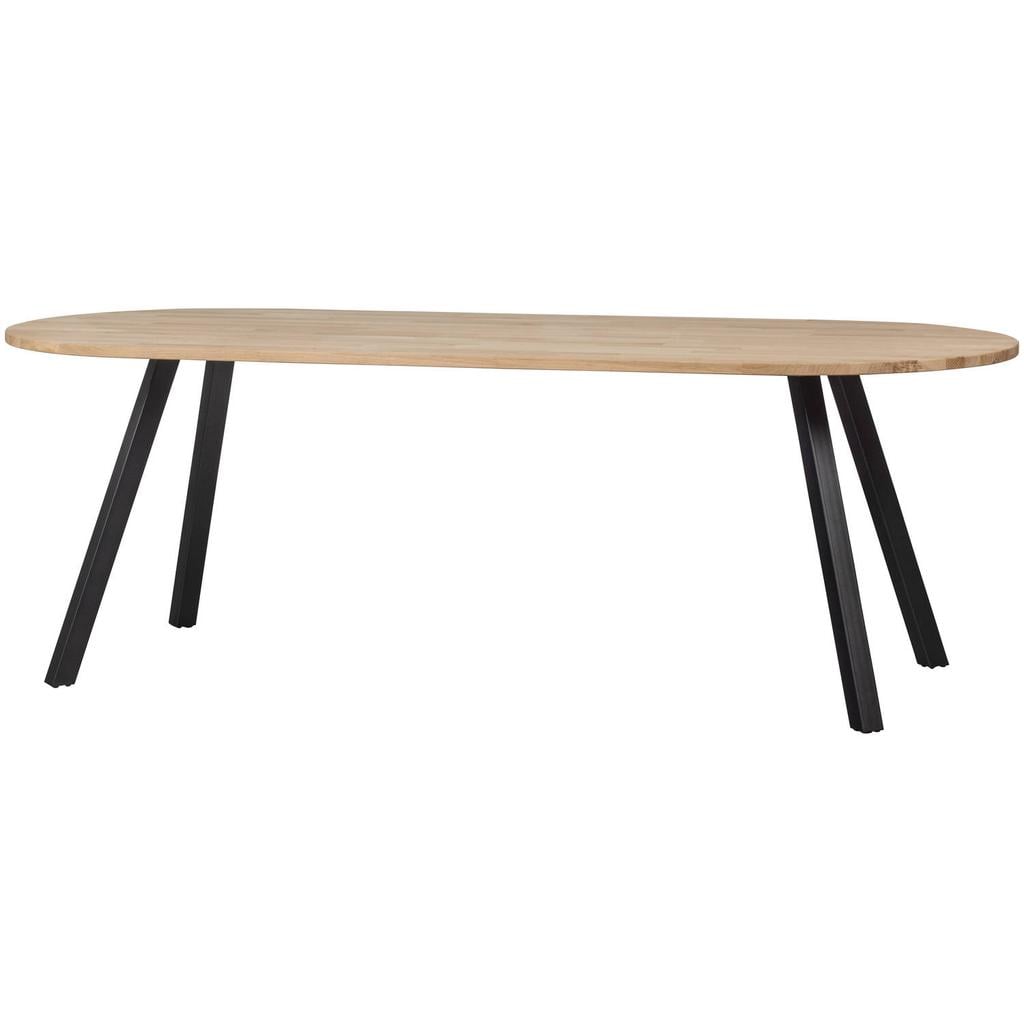 WOOOD Tablo Tafel Ovaal met Alkmaar Poot - Eiken/Metaal - 75x220x90