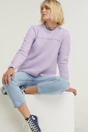 fijngebreide trui van gerecycled polyester lila