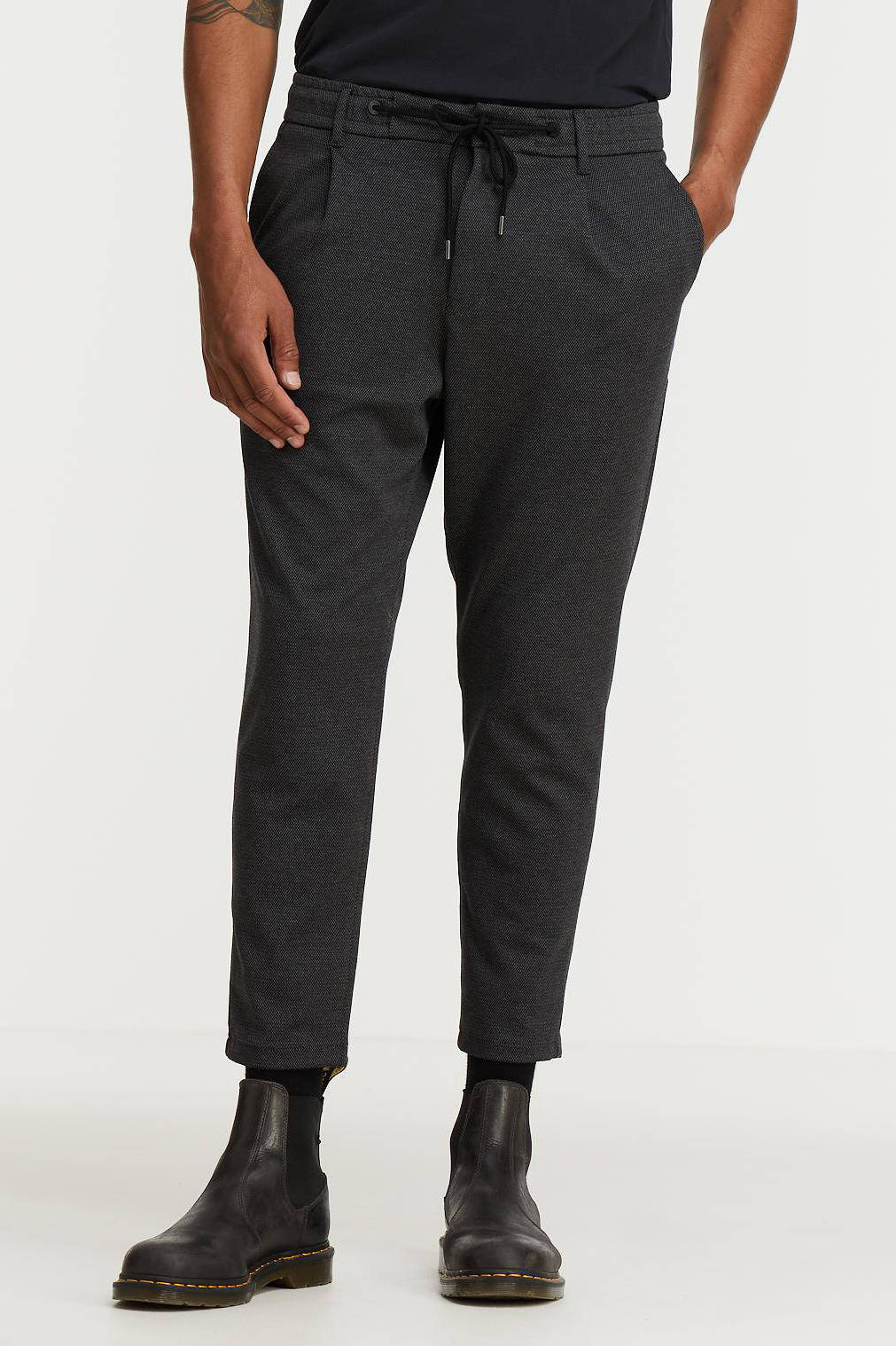 BOSS Casual tapered fit pantalon Skay 404 dark blue | wehkamp