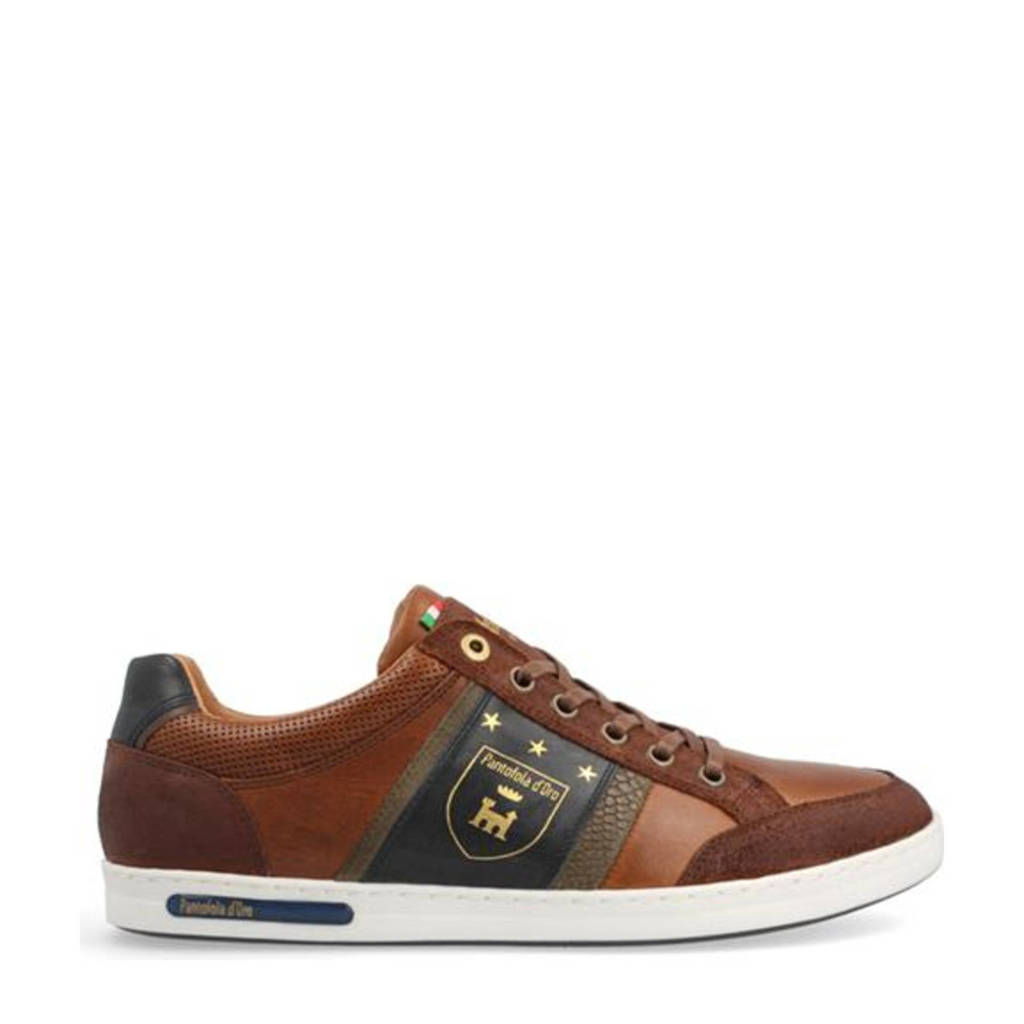 Pantofola d'Oro Mondovi Uomo Low leren sneakers cognac, Cognac