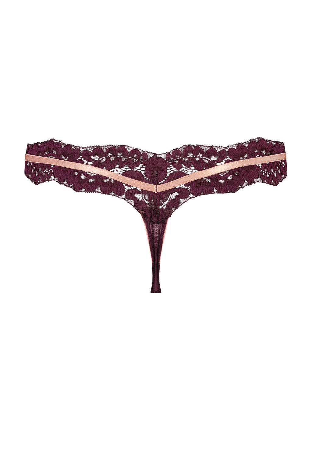 Hunkemöller Stringbody Rose Met Mesh En Kant Zwart