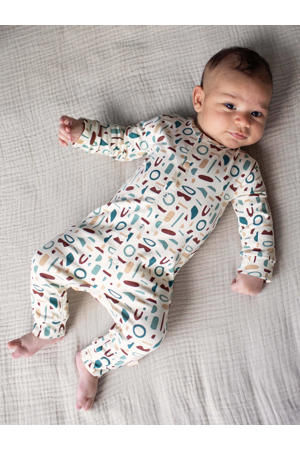 newborn baby boxpak Mick met all over print beige/multicolor