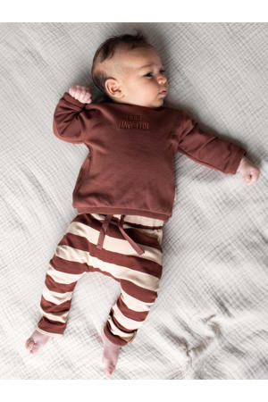 newborn baby gestreepte broek Mart zand/bruin