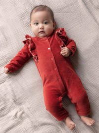 Quapi newborn baby boxpak Marly met ruches warm rood, Warm rood