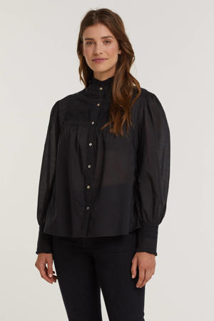 blouse met kant zwart
