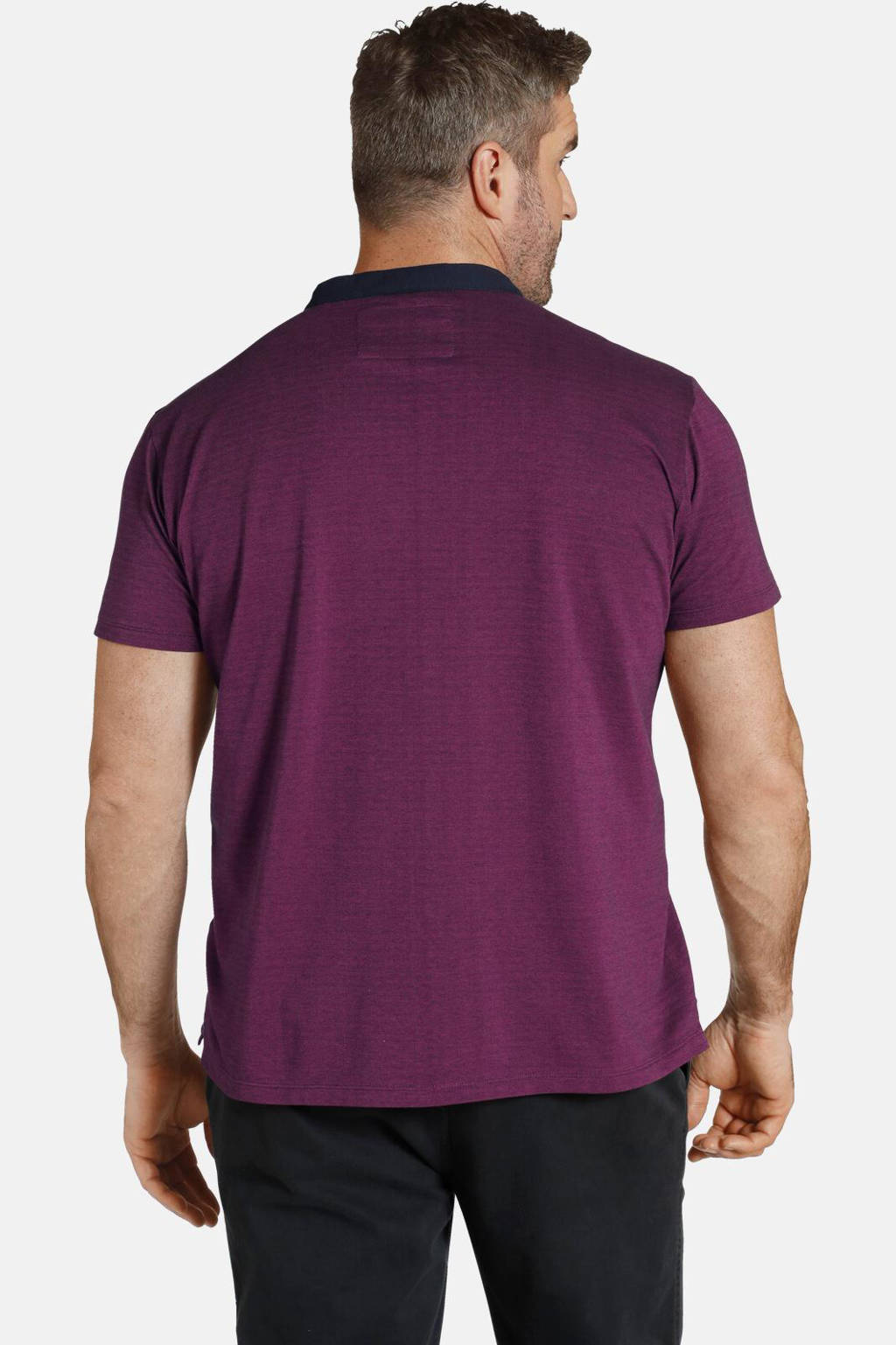 Charles Colby oversized T-shirt EARL DEREK Plus Size met borduursels paars/roze