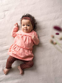 Quapi newborn baby A-lijn jurk Maaike roze, Roze