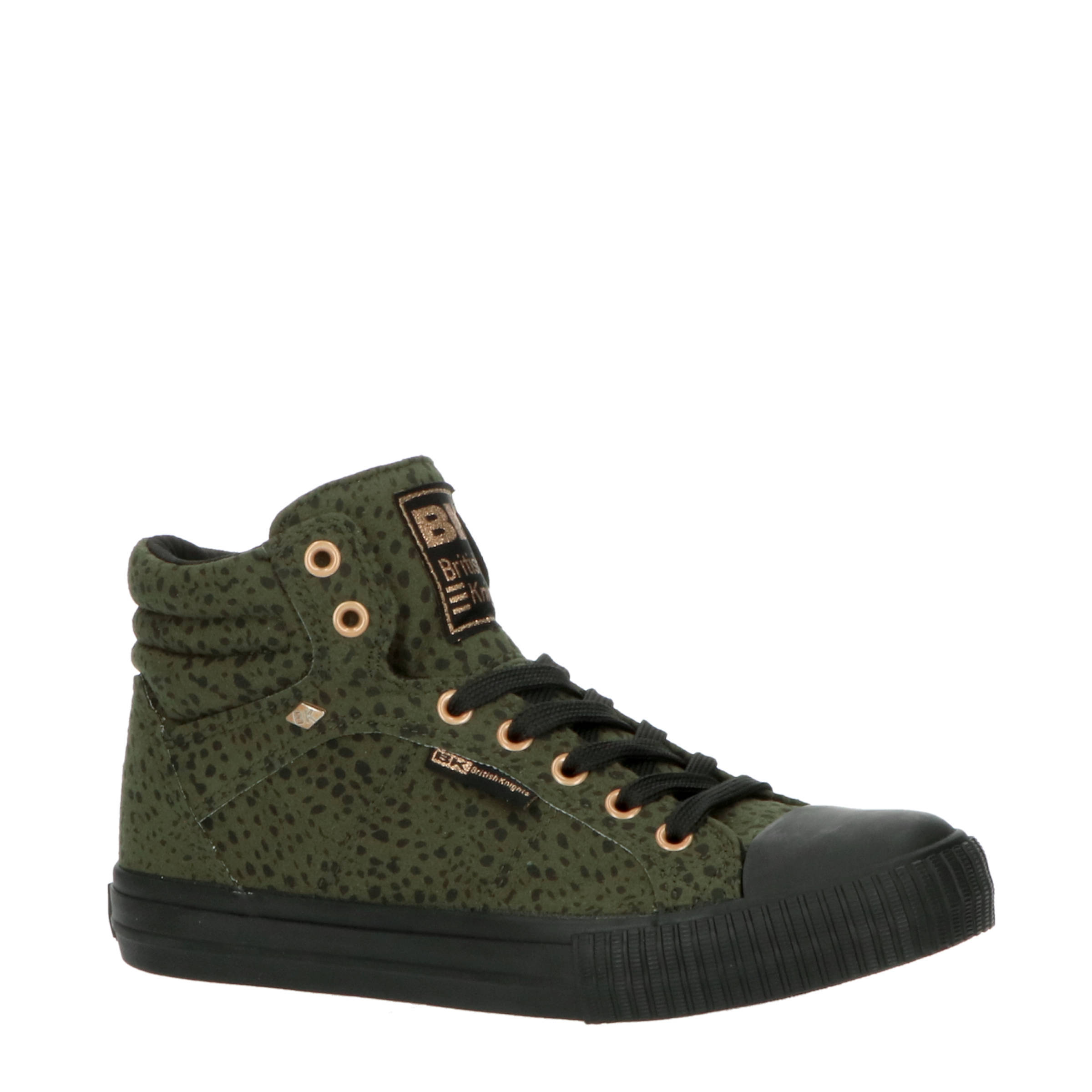 British Knights Dee hoge sneakers met dierenprint groen | wehkamp