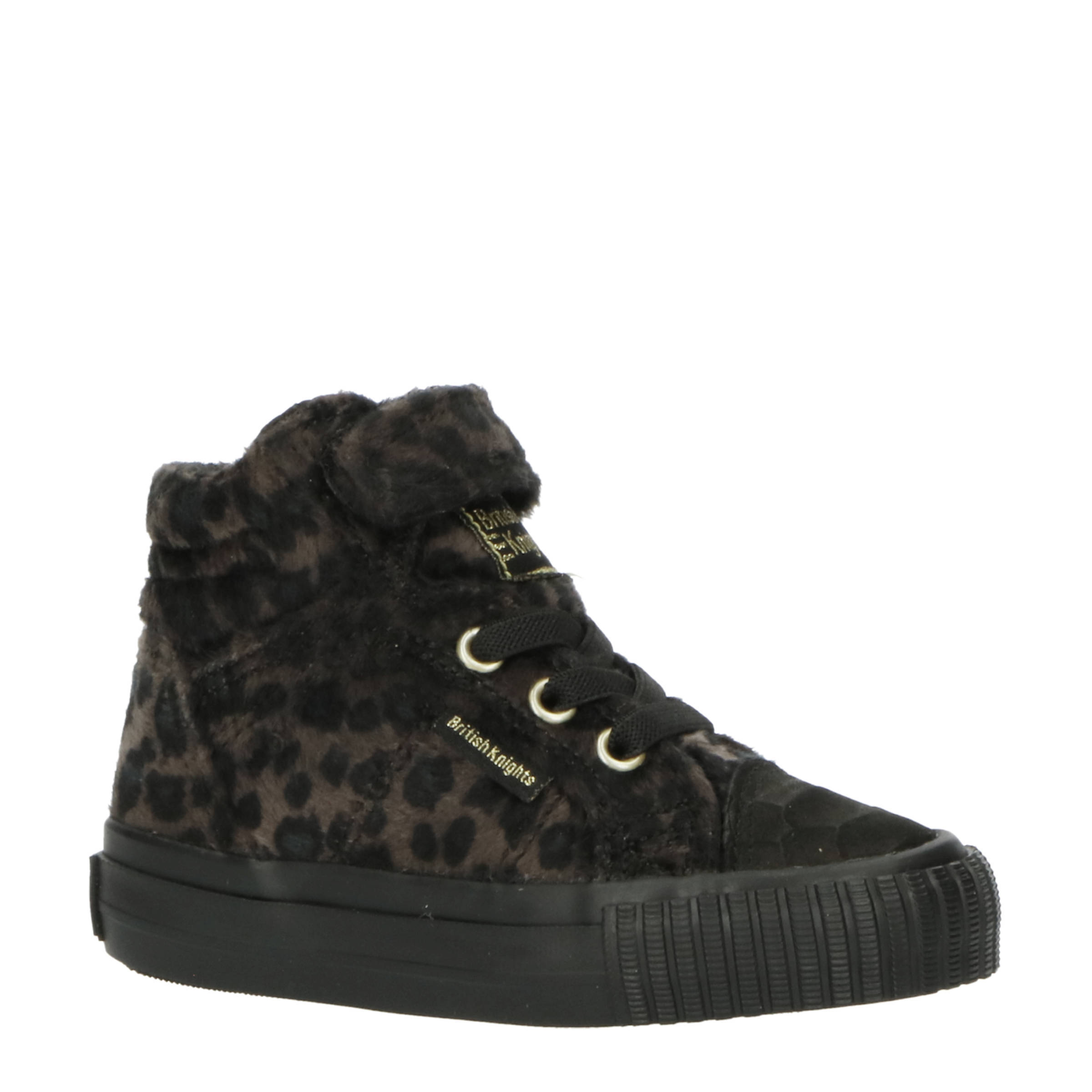 British Knights Dee hoge sneakers met panterprint zwart/bruin | wehkamp