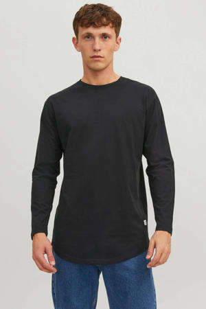 regular fit longsleeve JJENOA van katoen zwart