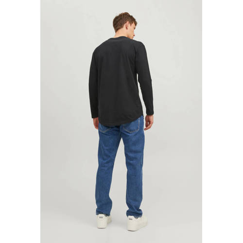 JACK & JONES ESSENTIALS regular fit longsleeve JJENOA van katoen zwart afbeelding