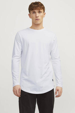 regular fit longsleeve JJENOA van katoen wit