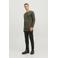JACK & JONES ESSENTIALS regular fit longsleeve JJENOA van katoen forest night