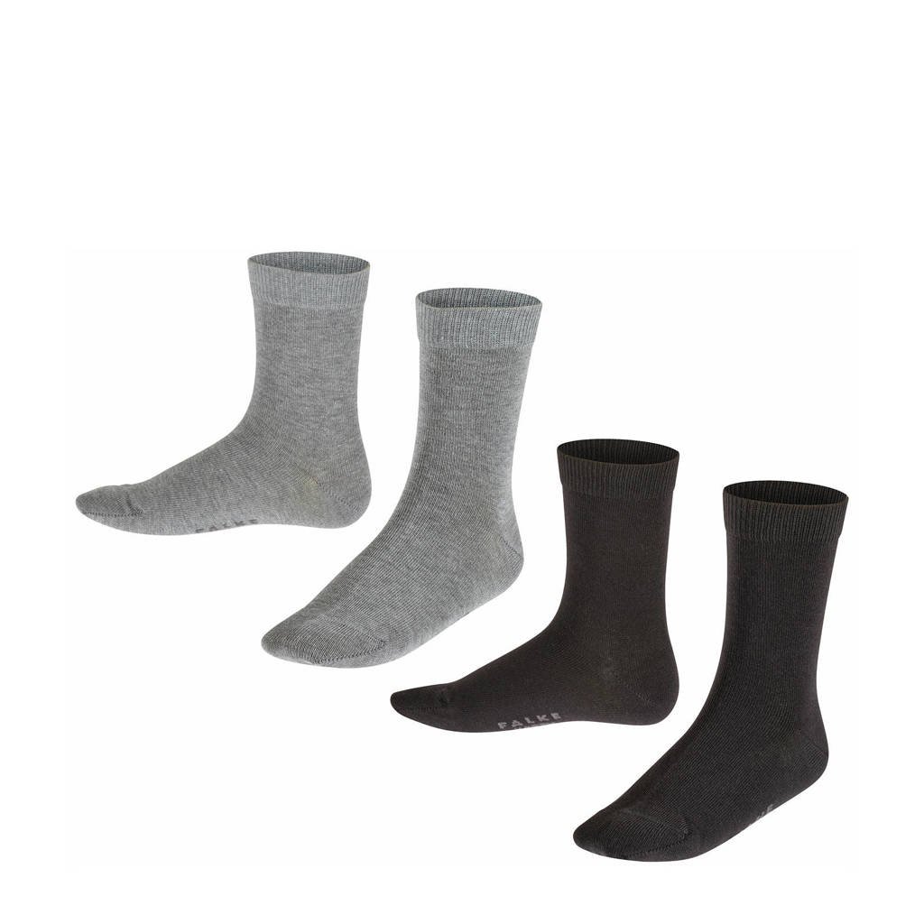 FALKE Happy sokken - set van 2 zwart/grijs