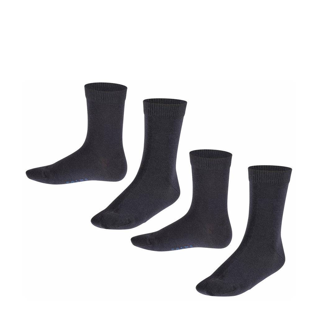 FALKE Happy sokken - zwart (set van 2)