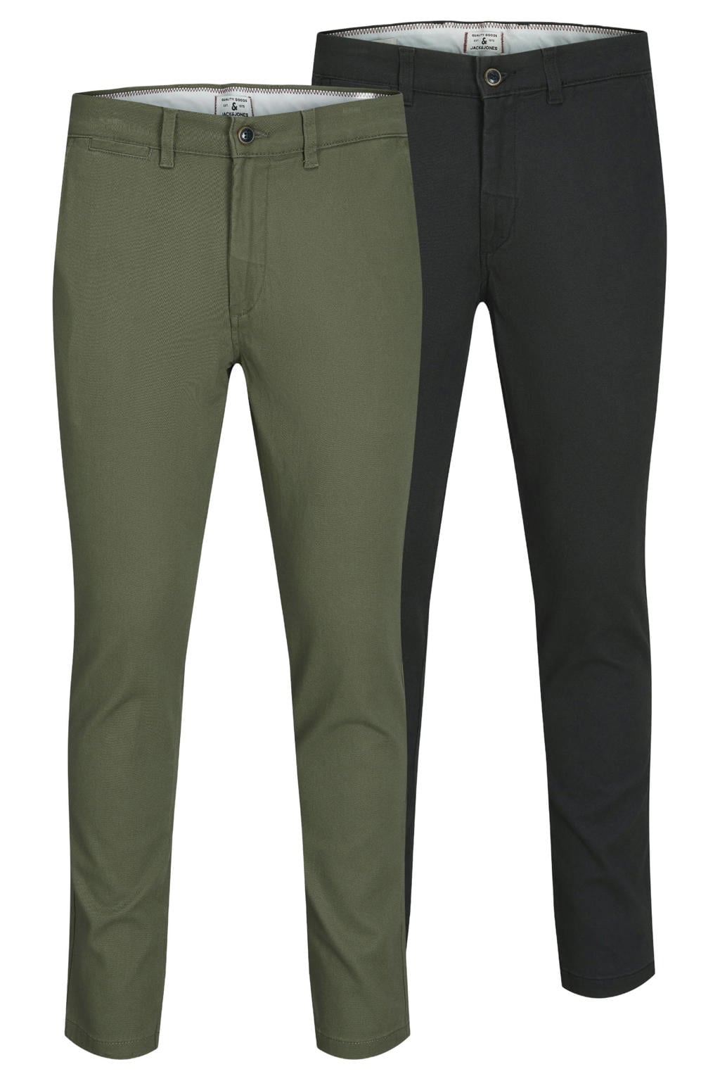 JACK & JONES JEANS INTELLIGENCE slim fit chino's - zwart (set van 2)