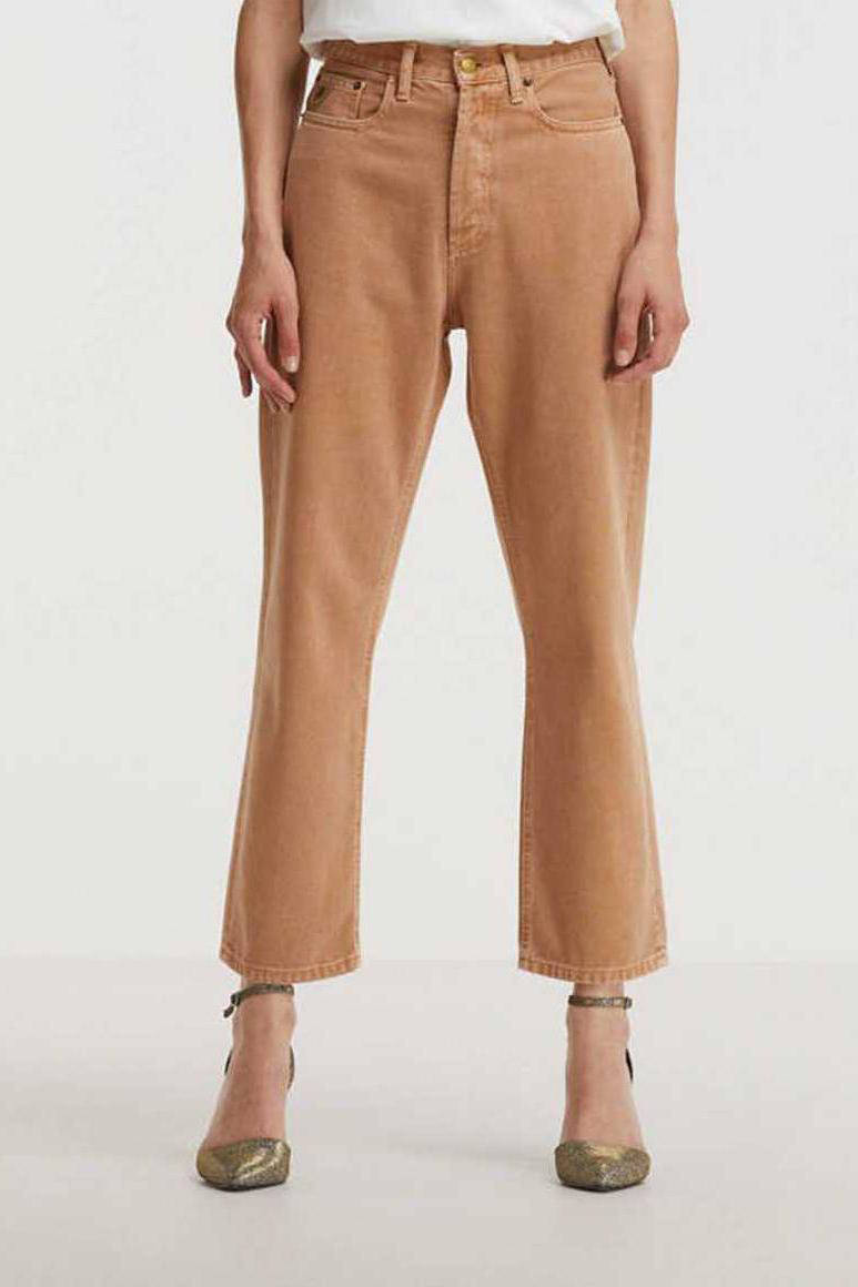 Coated skinny skinny jeans in de kleur bruin voor dames | KLEDING.nl