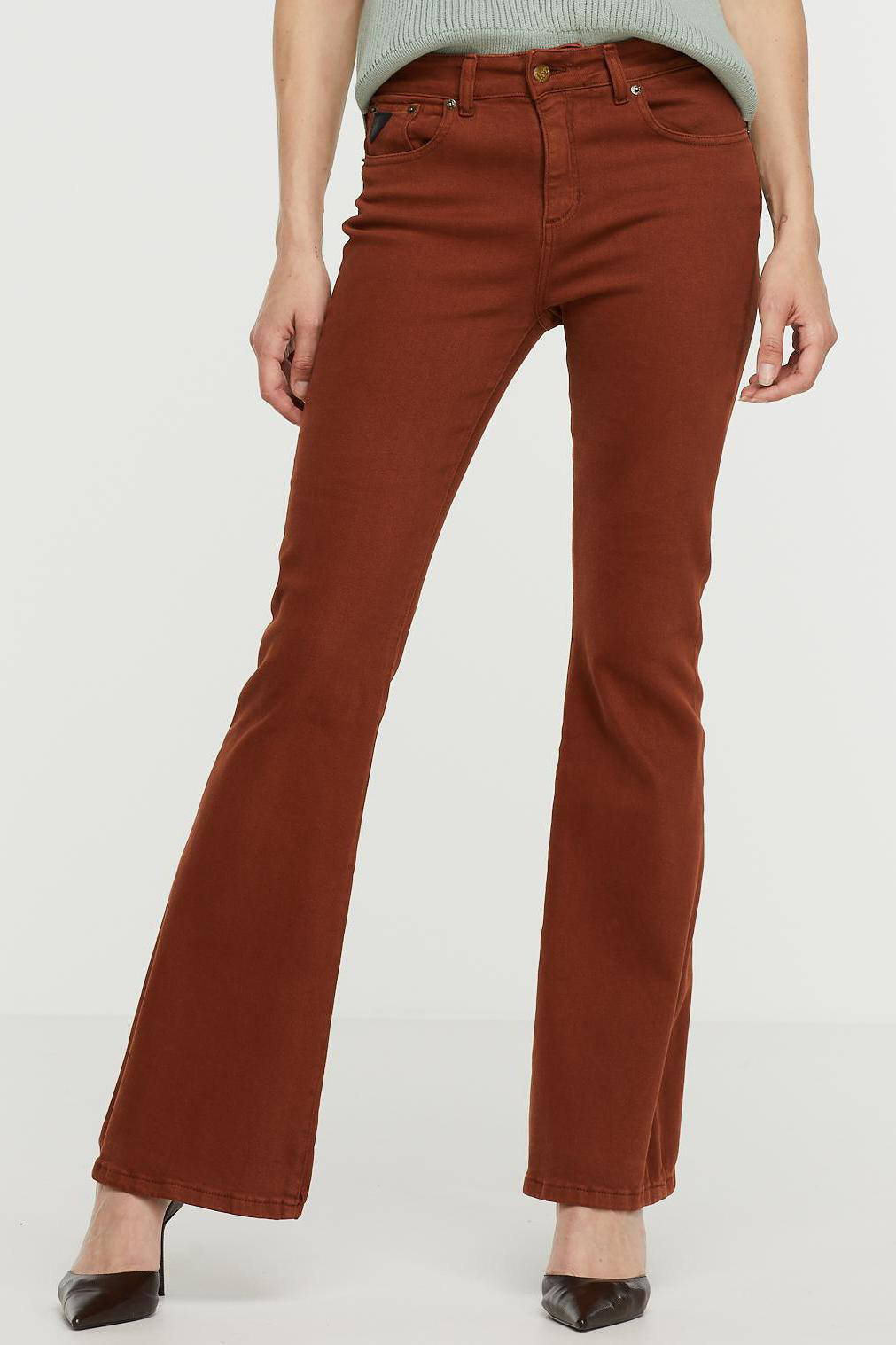 Lois high waist flared jeans Tobacco | wehkamp