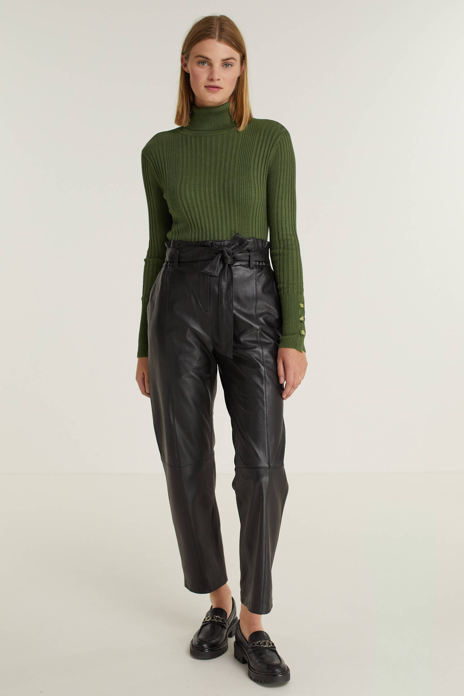 arma leren broek zwart