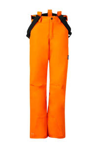 Oranje jongens Brunotti skibroek Footstrappy van gerecycled polyester met rits- en drukknoopsluiting