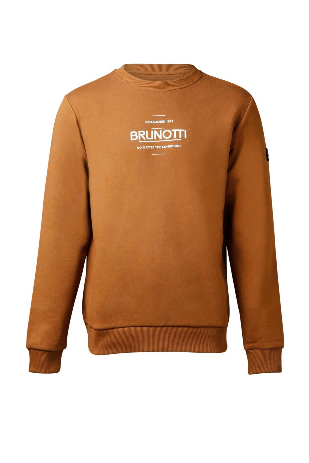 ramp ramp Observeer Brunotti sweater van biologisch katoen bruin | wehkamp