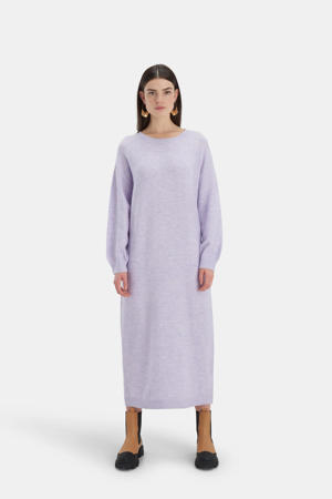 gebreide jurk Plain Knit met wol lila