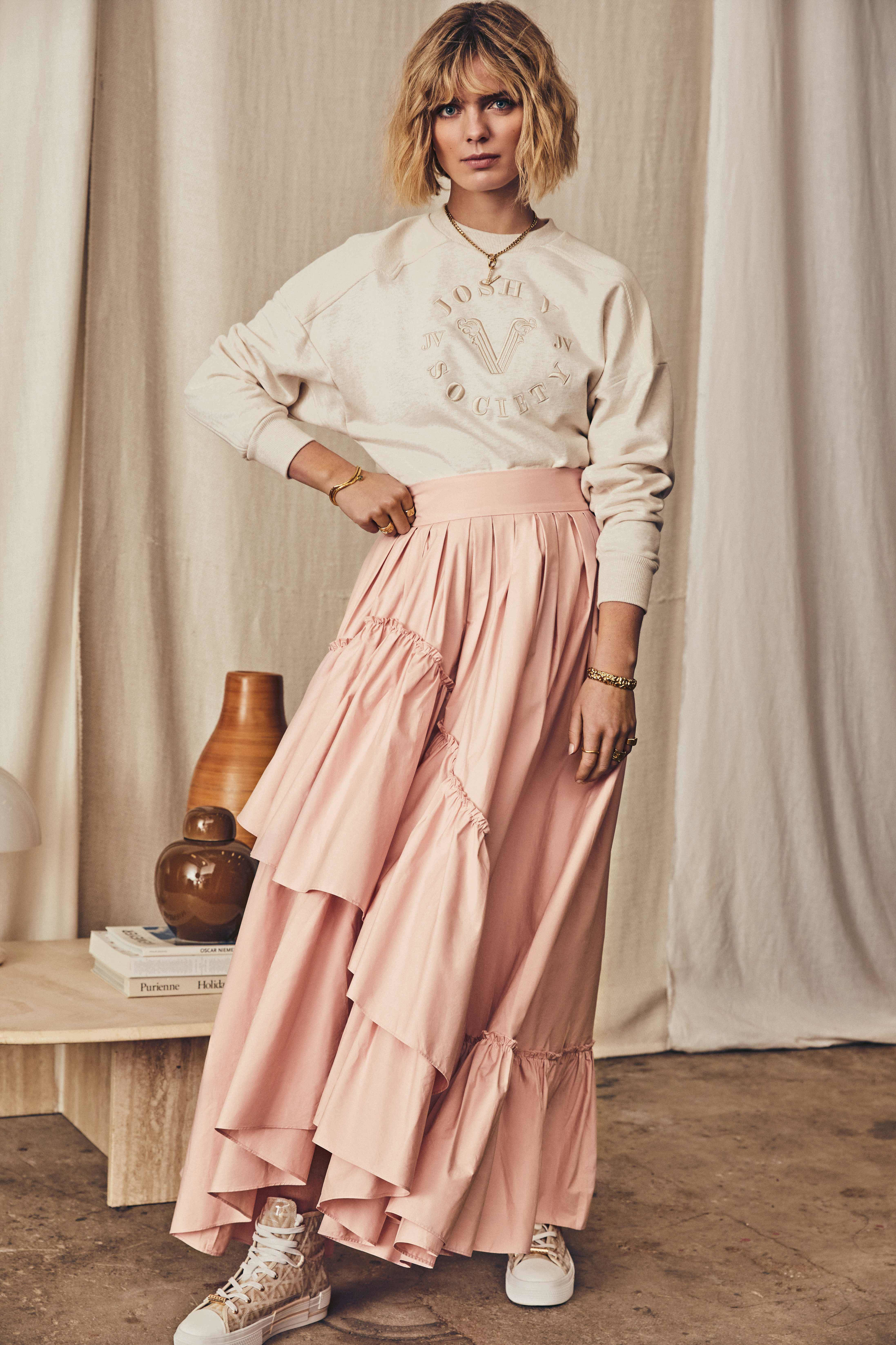 JOSH V JV Leslie leren sneakers ecru/goud - Schoenen.nl