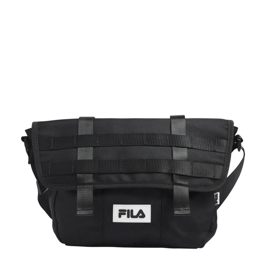 Fila schoudertas met logo zwart, Zwart