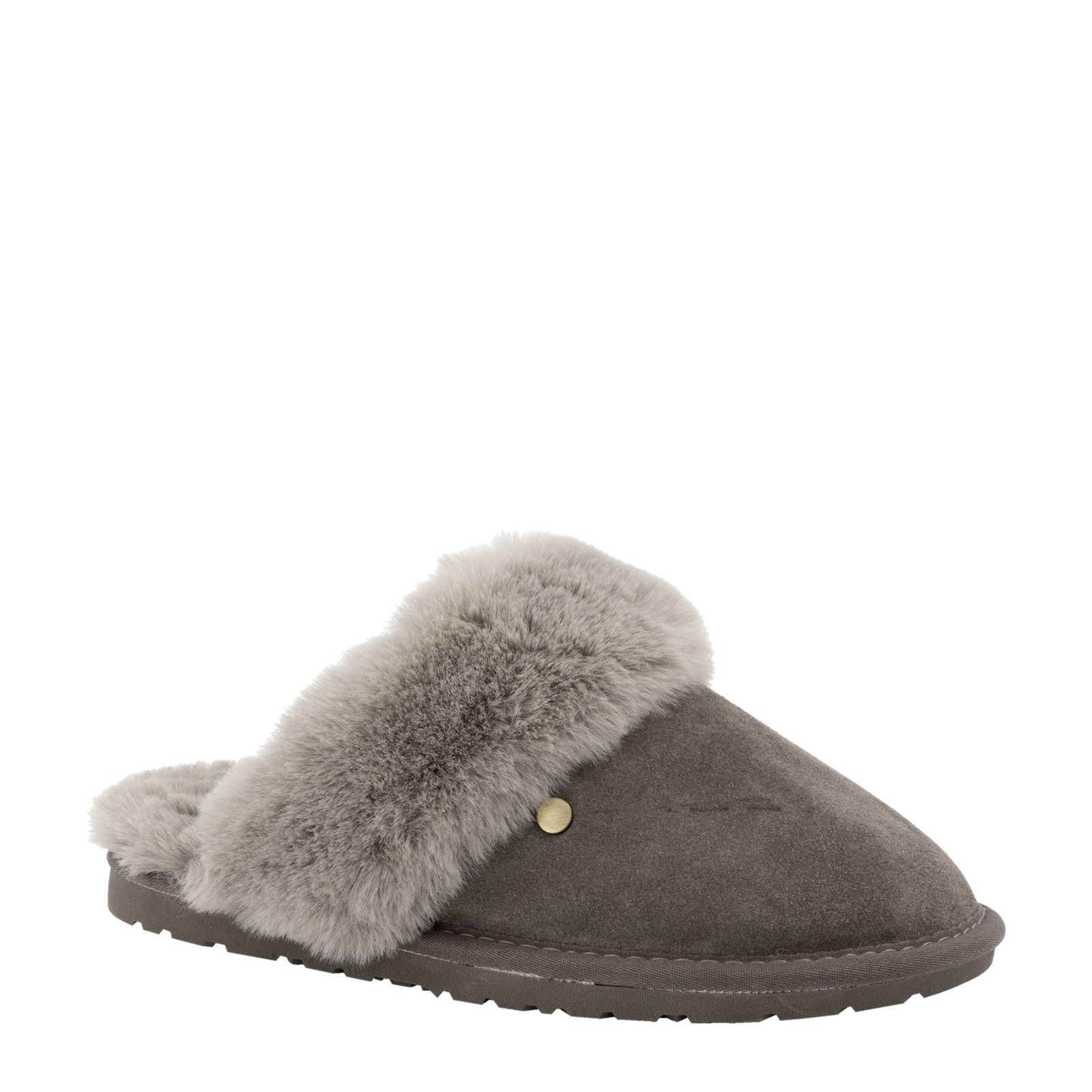 Casa mia suède pantoffels taupe | wehkamp