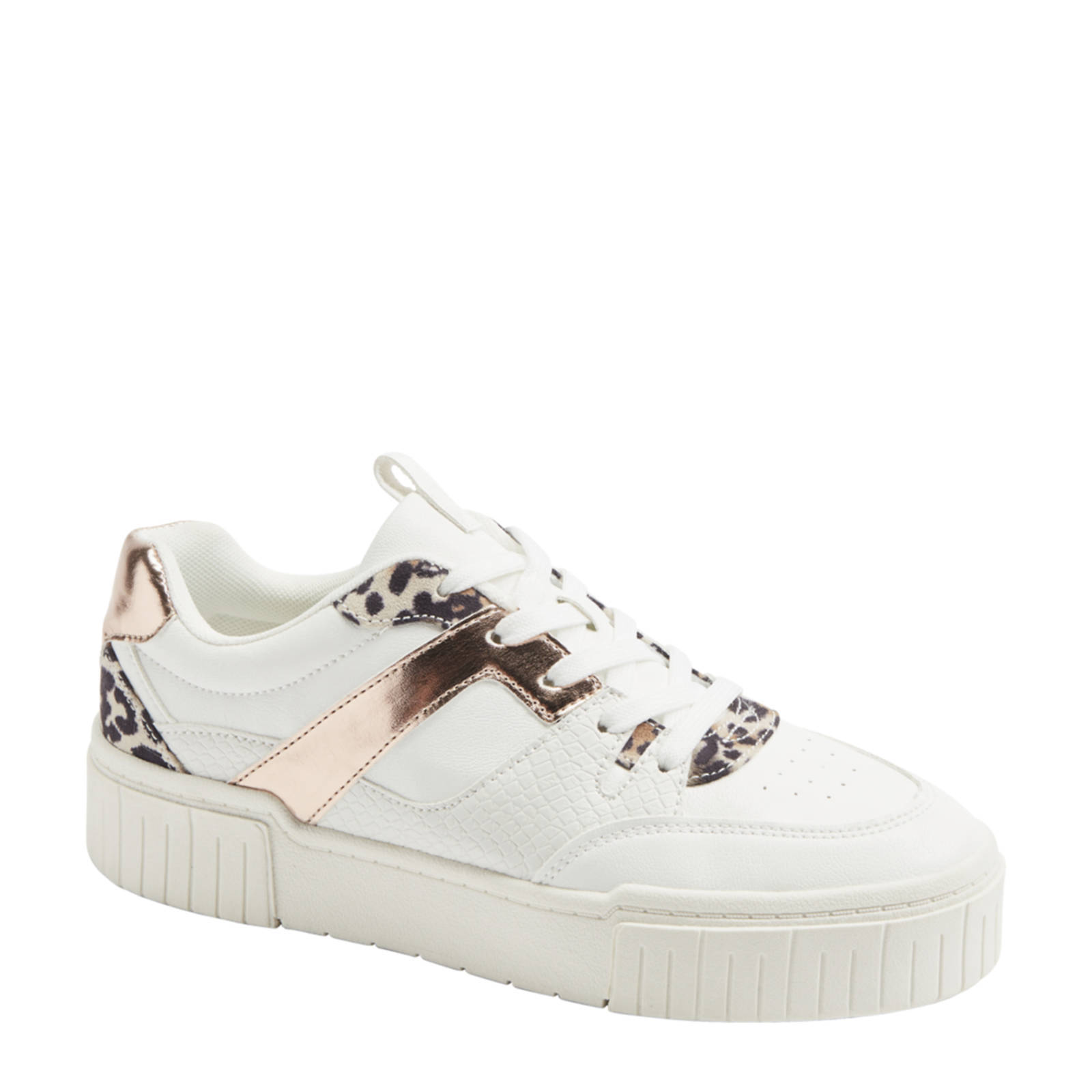 Graceland sneakers met panterprint wit/roségoud | wehkamp
