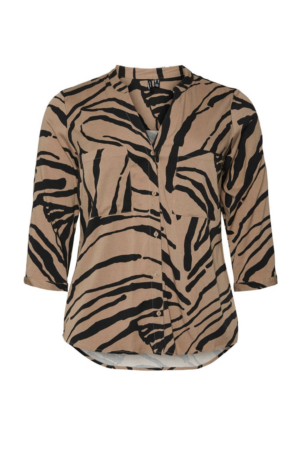 VERO MODA CURVE top VMZEE met zebraprint beige/zwart, Beige/zwart