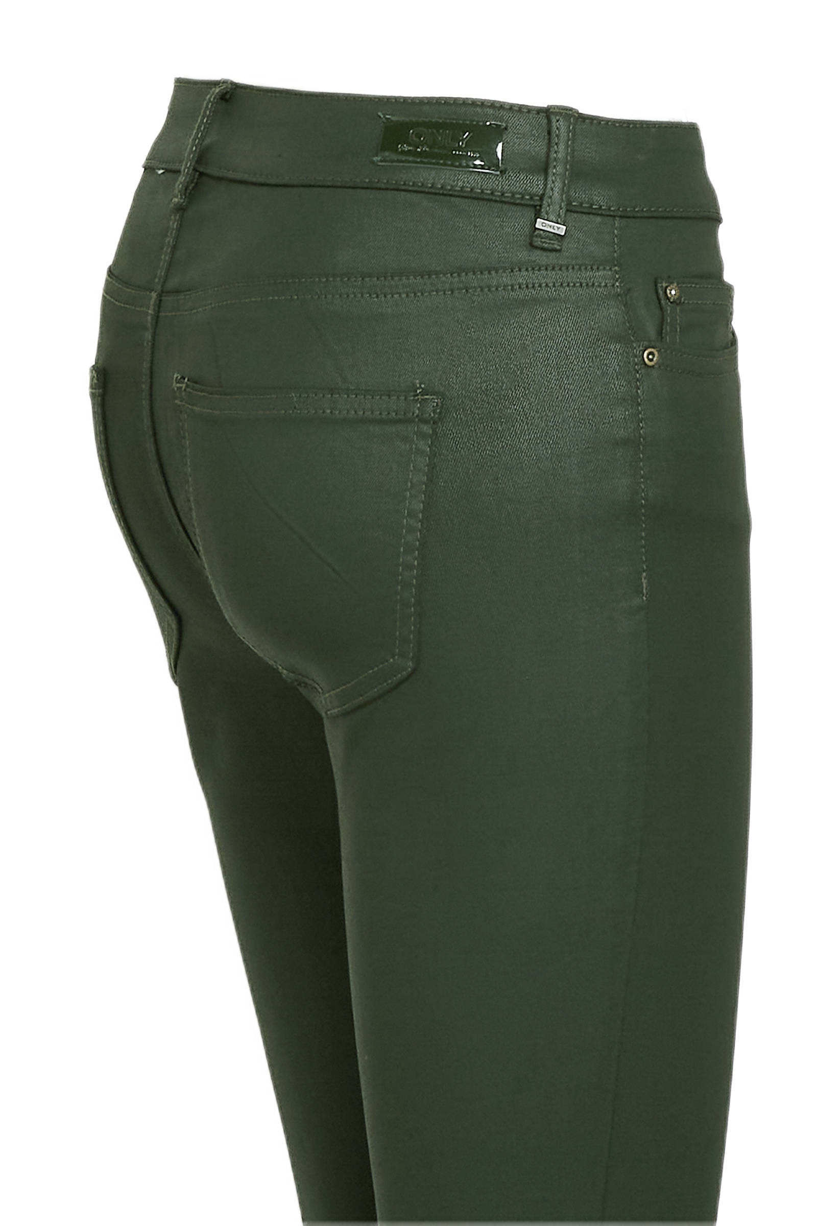 ONLY coated skinny broek ONLHUSH groen | wehkamp