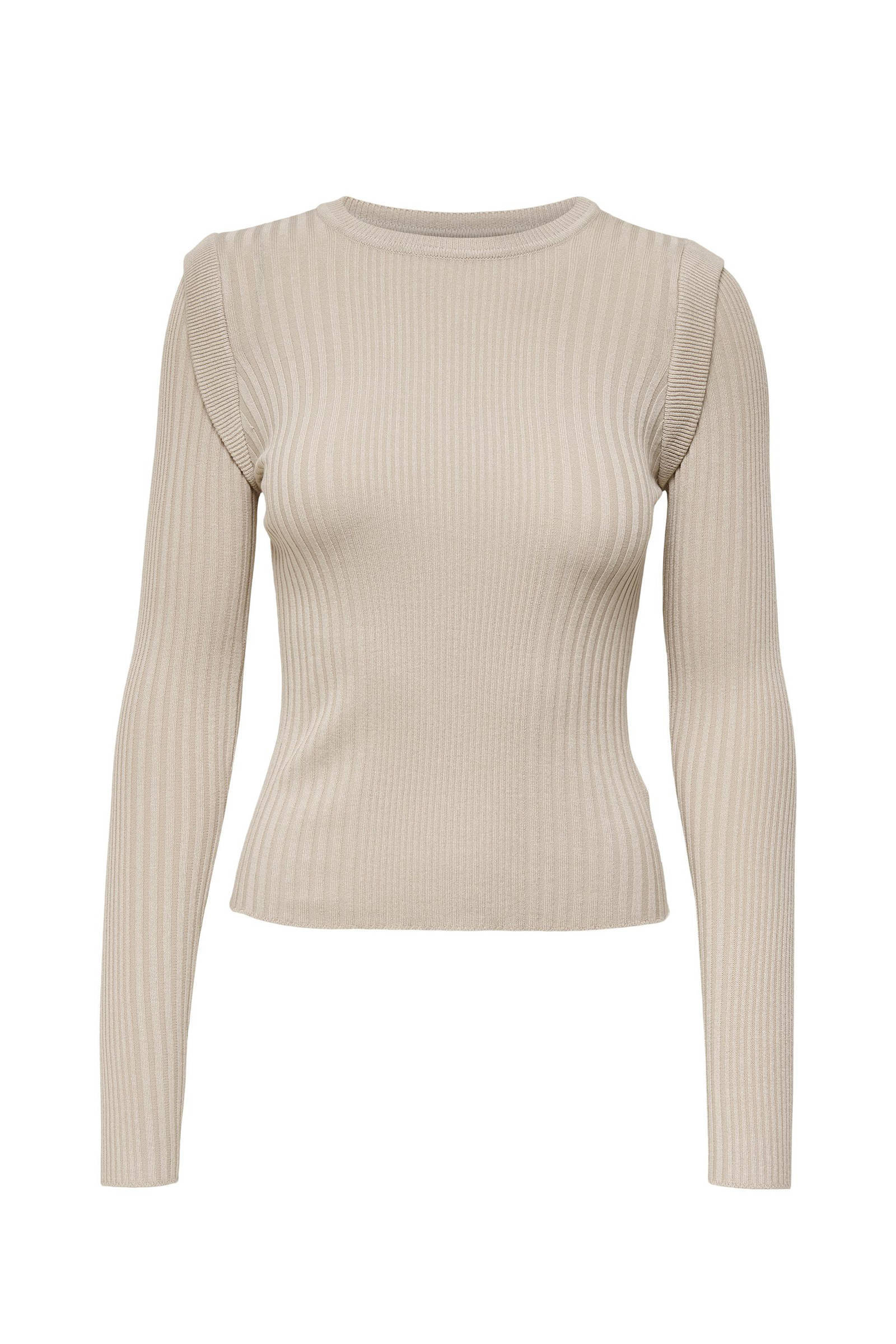 Only Ibi Long Sleeve T shirt , Beige, Dames online kopen